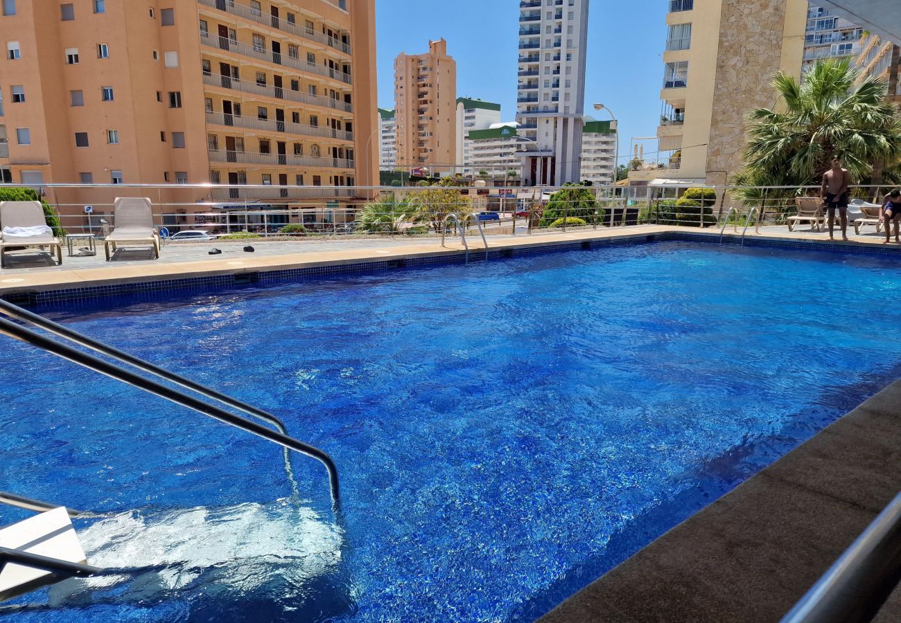 piscina comunitaria dentro del mismo edificio.